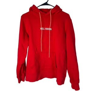 NEW! Well Known Studios Men's S Thick 100% Cotton Hoodie Sweatshirt Pullover Red